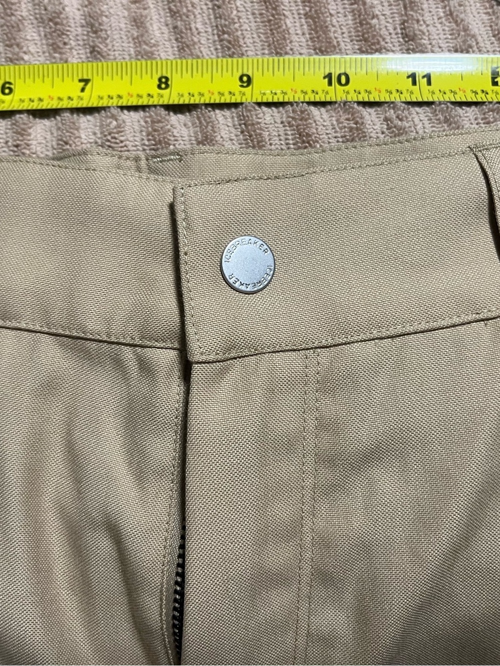Icebreaker Merino Blend Beige Shorts with Orange Piping, Measure 32” - Picture 7 of 12